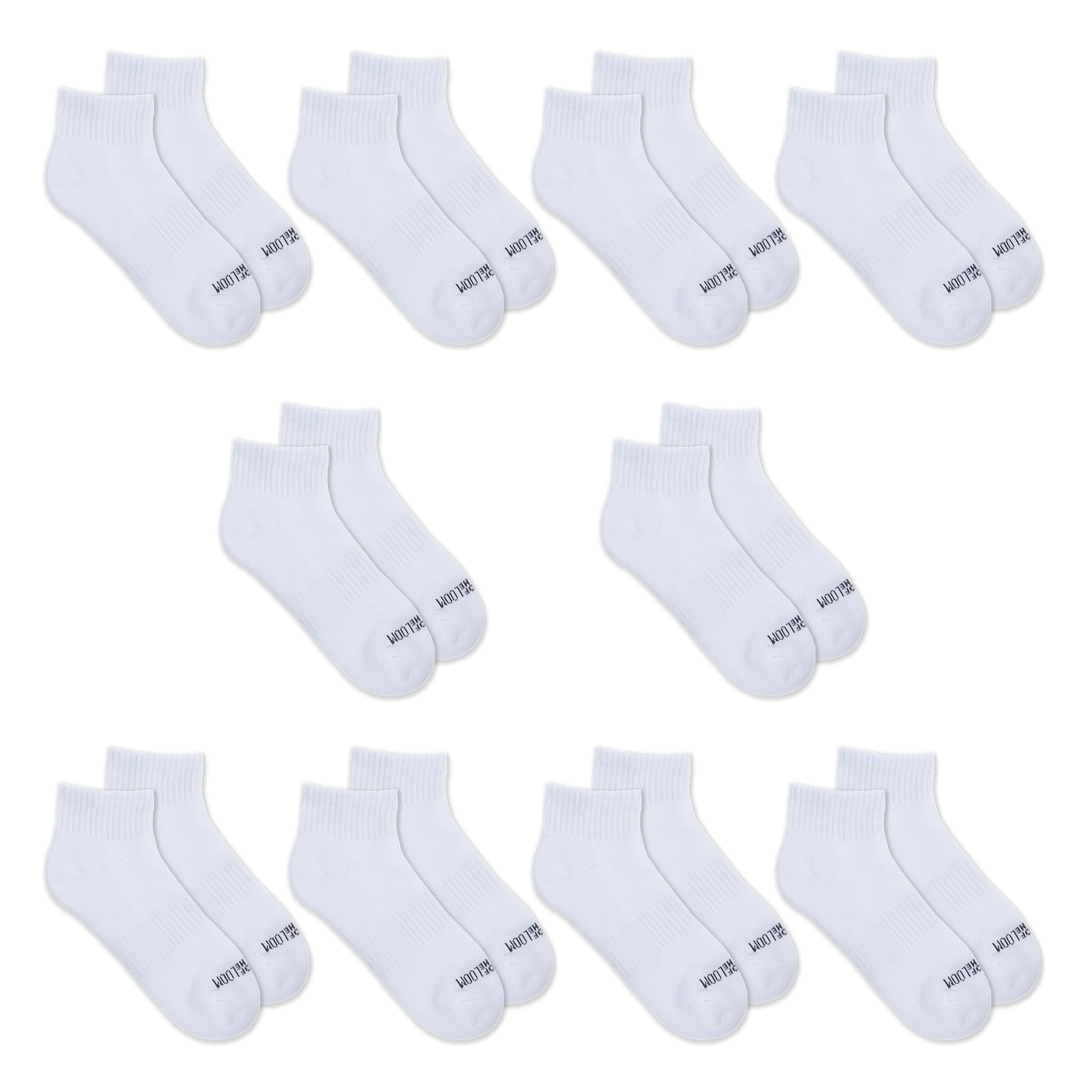 Fruit of the Loom All Day Comfort Girls Ankle Socks, Sizes 6-10, 10-Pack
