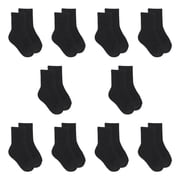 All Day Comfort Girls Crew Socks, Sizes 6-10, 10-Pack