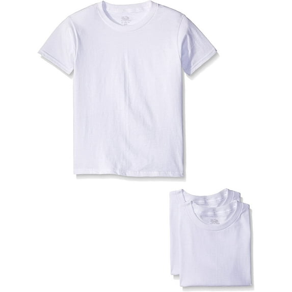 Fruit of the Loom Boys' Classic White Crew Neck T-Shirts