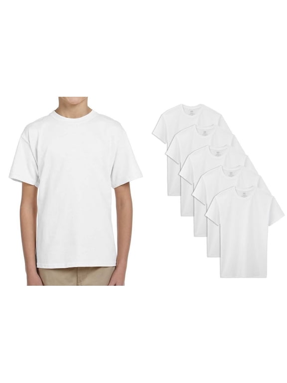 Little and Big Boy's Classic White Crews T-Shirts Multi Packs