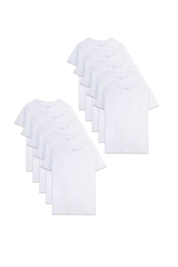 Little and Big Boy's Classic White Crews T-Shirts Multi Packs