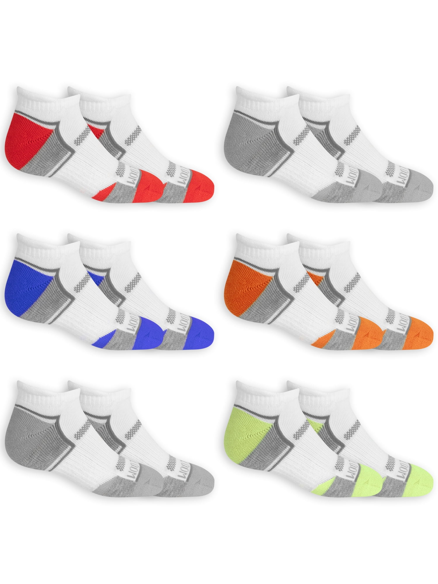 Fruit of the Loom Low-Cut Durable Printed Socks (Big Boys or Little ...