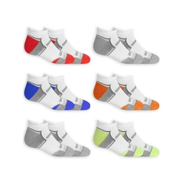 Fruit of the Loom Low-Cut Durable Printed Socks (Big Boys or Little Boys) 6 Pack
