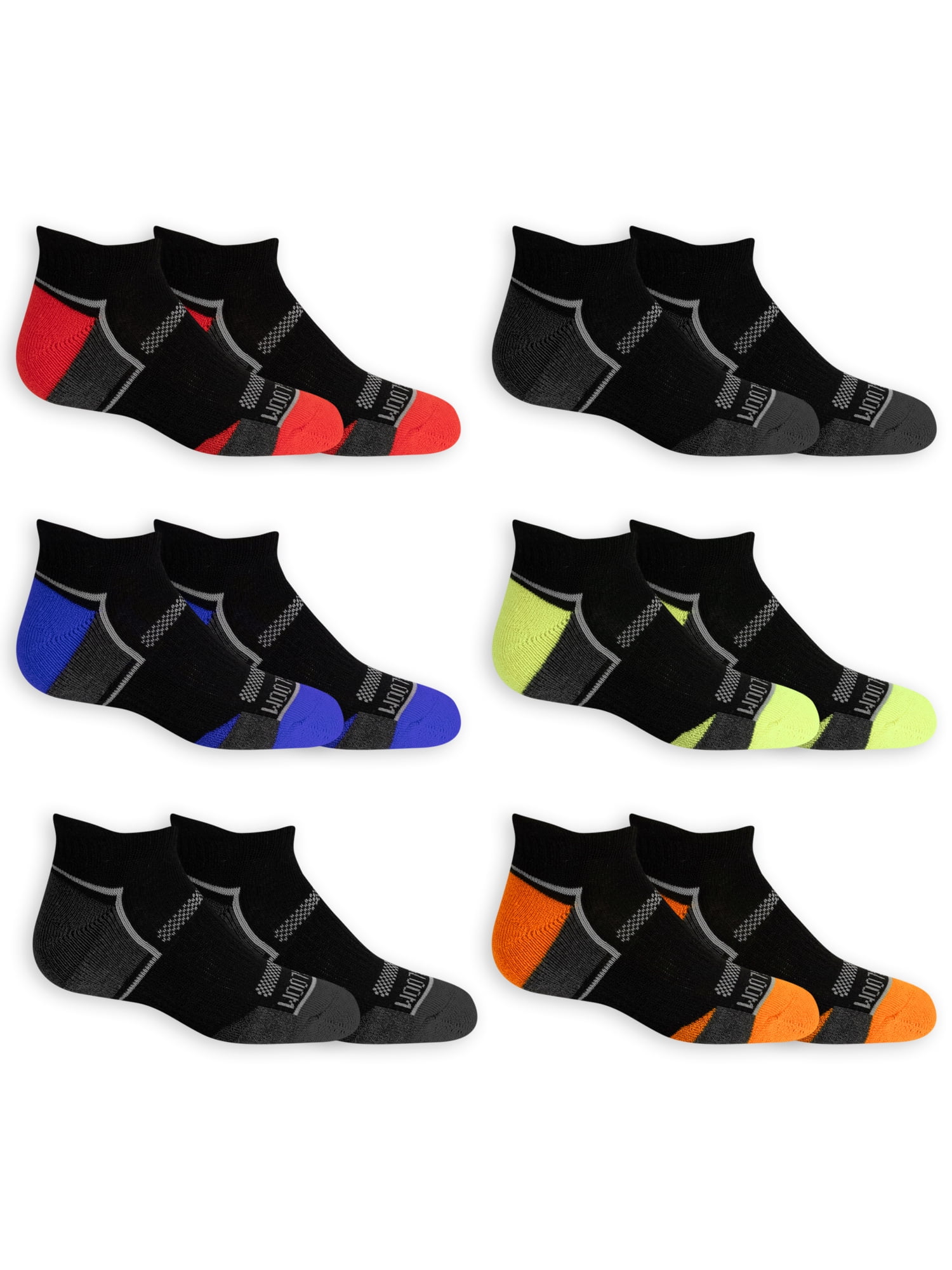 Fruit of the Loom Low-Cut Durable Printed Socks (Big Boys or Little ...