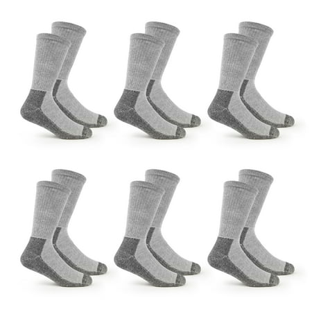 Fruit of the Loom Work Gear Men's Socks, Sizes 6-12, 6-Pack