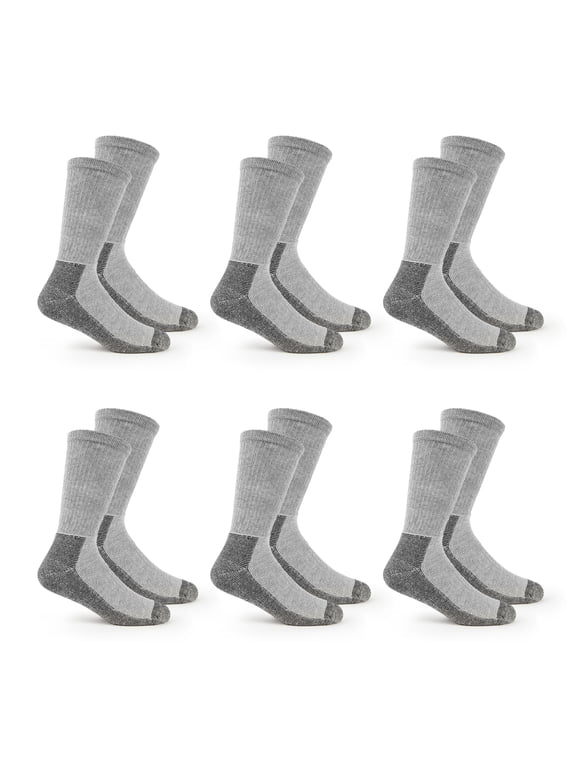 Work Gear Men's Socks, Sizes 6-12, 6-Pack