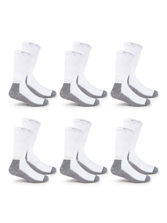 Work Gear Men's Socks, Sizes 6-12, 6-Pack
