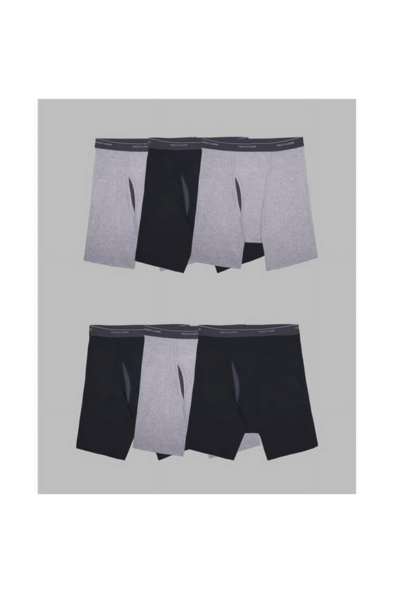 Men Mid Rise Eversoft CoolZone Fly Boxer Briefs - Assorted Color - Medium - Pack of 6