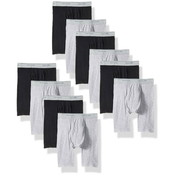 Fruit of the Loom Men's 10-Pack Boxer Brief, Assorted, Medium