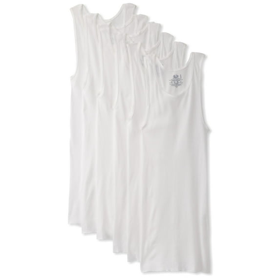 Fruit of the Loom Men's 100% Cotton A-Shirts, White, XL 6 Pack