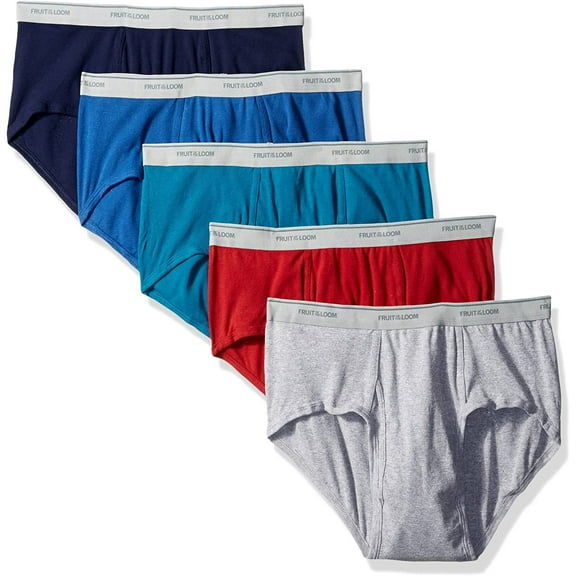 Fruit of the Loom Men's 100% Cotton Assorted Dual Defense Fashion Mid-rise Briefs