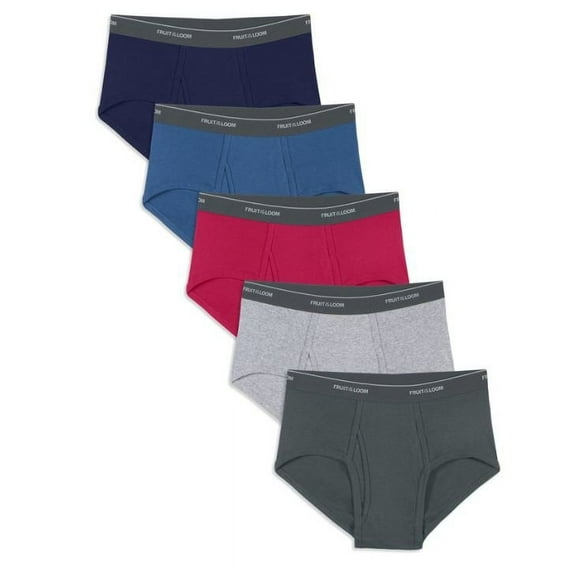 Fruit of the Loom Men's 100% Cotton Assorted Dual Defense Fashion Mid-rise Briefs