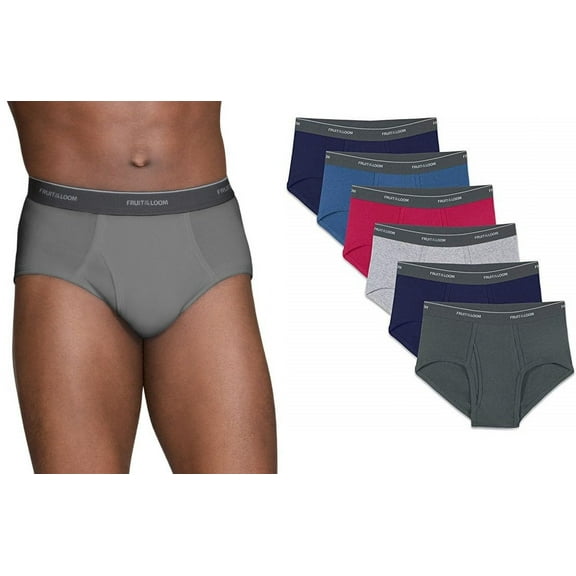 Fruit of the Loom Men's 100% Cotton Assorted Dual Defense Fashion Mid-rise Briefs