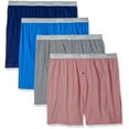 thumbnail image 1 of Fruit of the Loom Men's Soft Stretch-Knit Boxer Multipack, Covered Waistband-Assorted 4 Pack, 3X-Large, 1 of 2