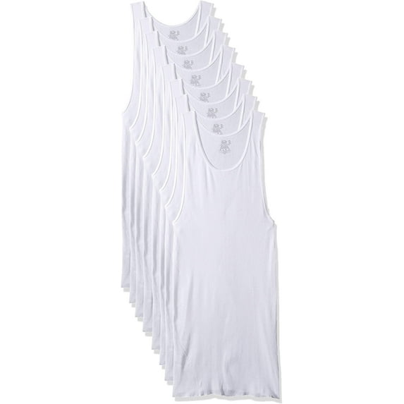 Fruit of the Loom Men's 100% Cotton White A-Shirts, 8 Pack