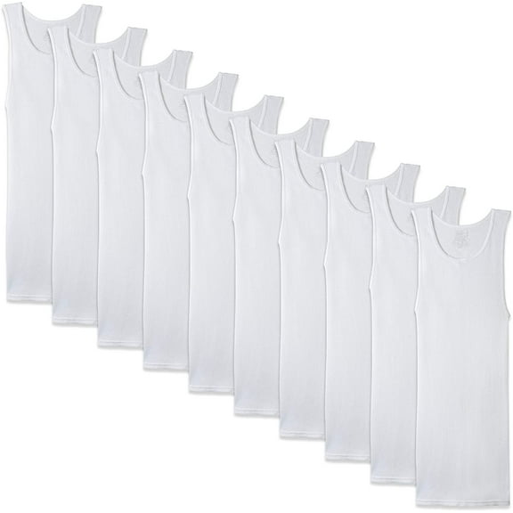 Fruit of the Loom Men's 100% Cotton White A-Shirts, Small 12 Pack