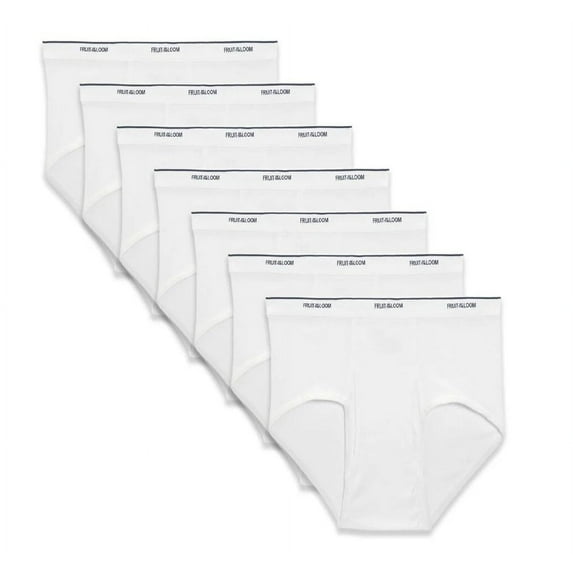 Fruit of the Loom Men's Cotton White Briefs 7 Pack, WHITE, M