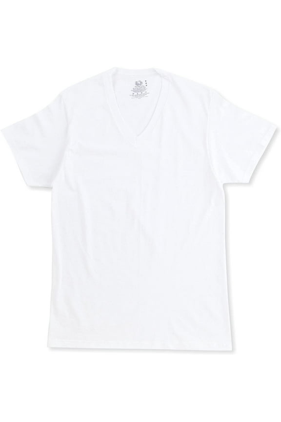 Men's 100% Cotton White V-Neck T-Shirts 8 Pack
