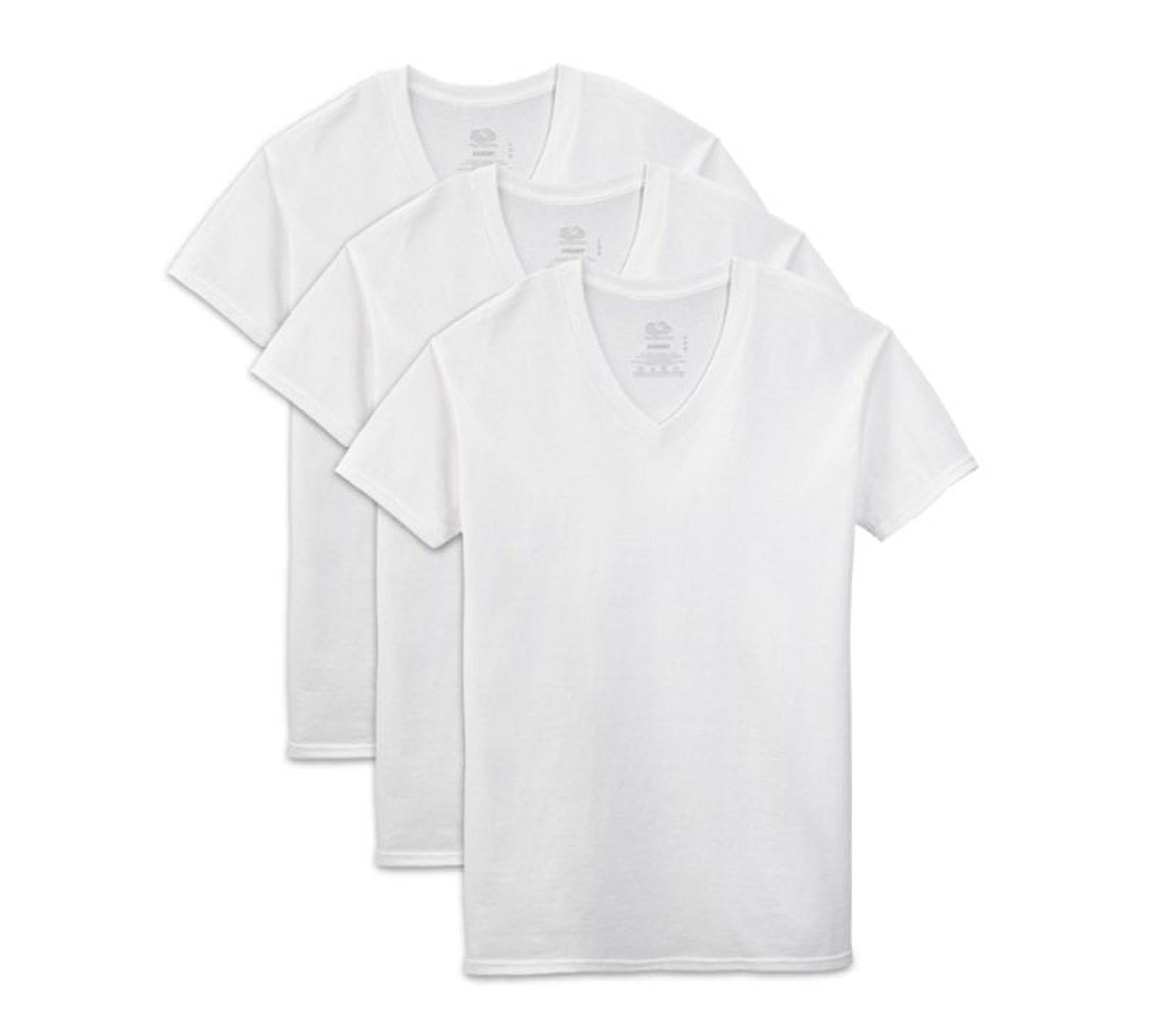 Fruit of the Loom Men's 100% Cotton White V-Neck T-Shirts 8 Pack