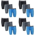 thumbnail image 1 of Fruit of the Loom Men's 12-Pack Everlight Long Leg Boxer Briefs Breathable Nylon/Spandex Blend Small 28-30, 1 of 6