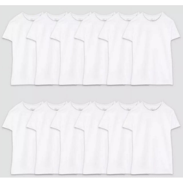 Fruit of the Loom Men's 12pk Crew Neck Short Sleeve T-Shirt - White XL ...