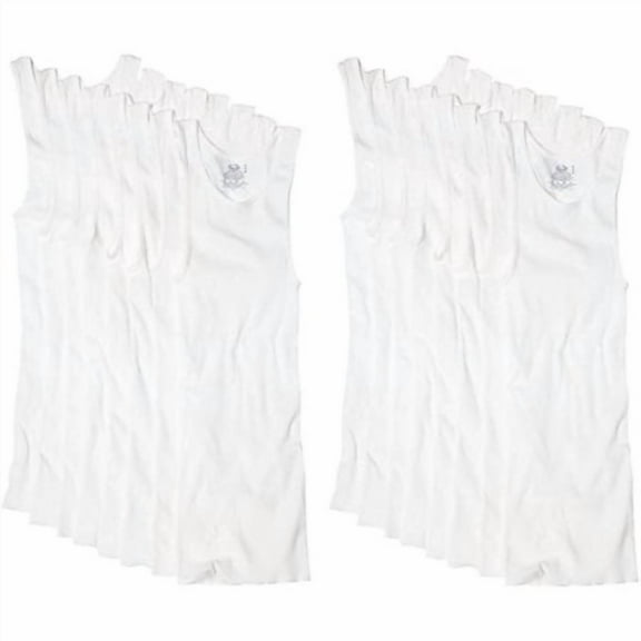 Fruit of the Loom Men's 16 Pack White A-Shirts Tank Tops Tanks Undershirts XL