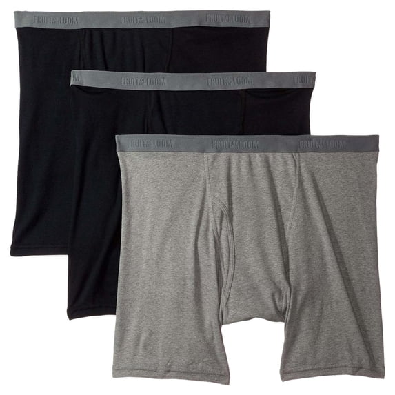 Fruit of the Loom Men's 3-Pack Big Man Premium Boxer Brief, Assorted, 2X-Large