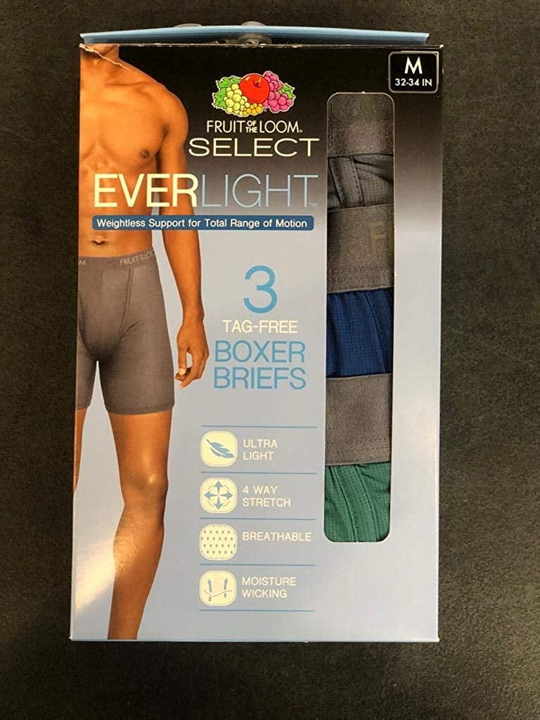 Fruit of the Loom Men's EverLight 3-Pack Boxer Briefs, Ultra Light