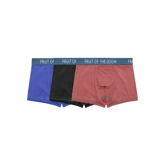 Fruit of the Loom Men's 360 Stretch Performance Active Mesh Zones Trunks, 3-Pack