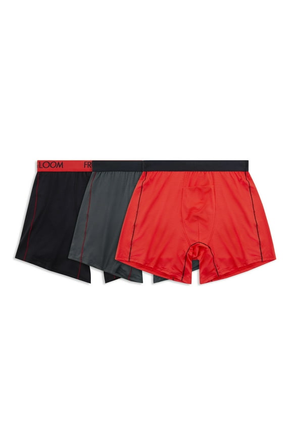 Men's 360 Stretch Cooling Channels Loose Fit Boxer Briefs, 3-Pack