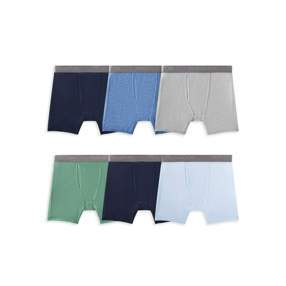 Fruit of the Loom Men's 360 Stretch Performance Coolsoft Boxer Briefs, 6-Pack