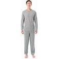 thumbnail image 1 of Fruit of the Loom Men's 360 Stretch Long Sleeve Henley Top and Pant Sleep Pajama Set, 1 of 6