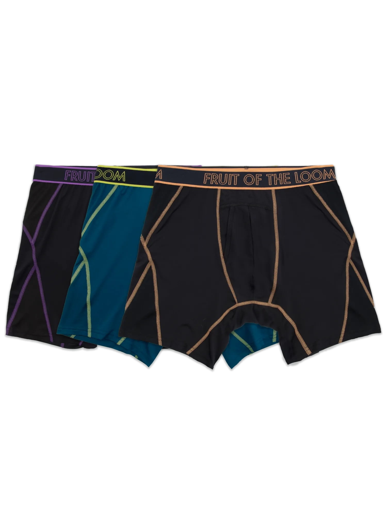 Fruit of the Loom Men's 360 Stretch Performance Max Flex Boxer Briefs, 3-Pack