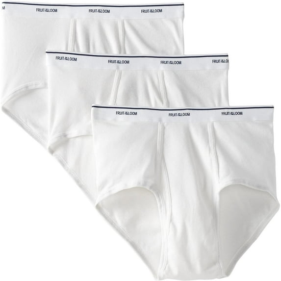 Fruit of the Loom Men's 3Pack White Briefs Underwear, 2XL