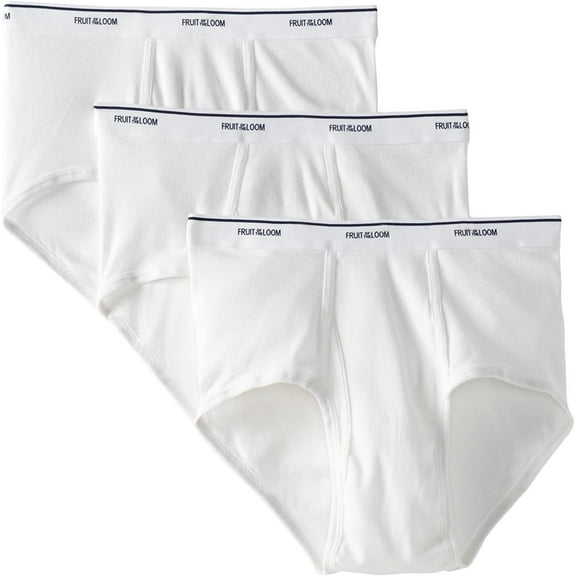 Fruit of the Loom Men's 3Pack White Briefs Underwear, 2XL