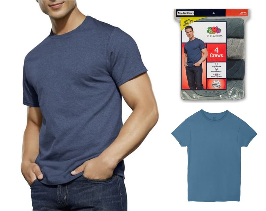 Fruit of the Loom Men's 4 pack assorted color crew t-shirt