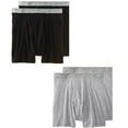 thumbnail image 1 of Fruit of the Loom Men's 4Pack Black Grey Boxer Briefs 100% Cotton Underwear M, 1 of 1