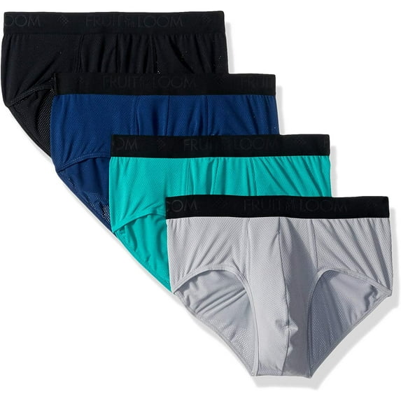 Fruit of the Loom Men's 4pk Breathable Lightweight Micro-mesh Brief, assorted, Medium