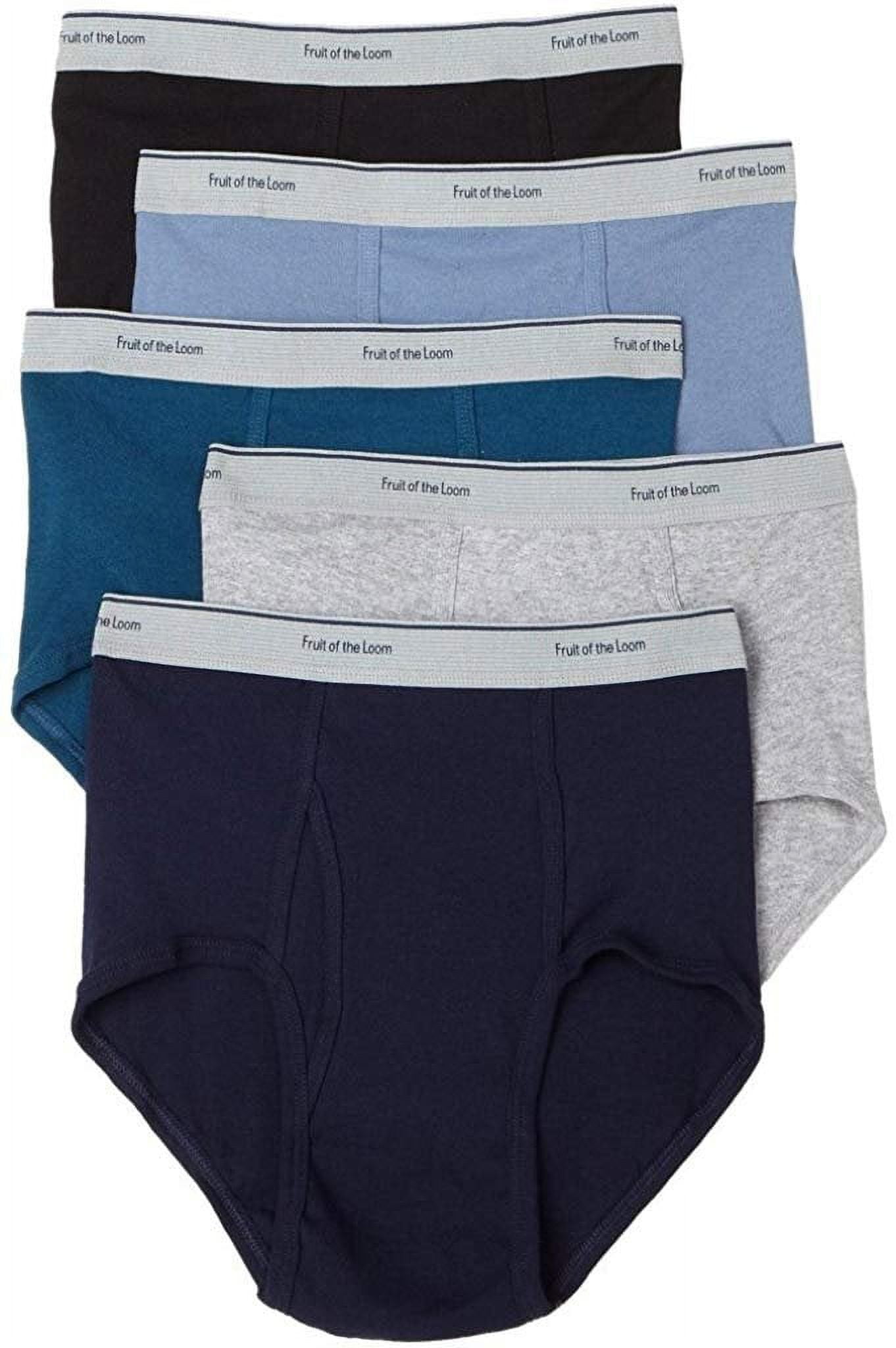 Fruit of the Loom Men's 5-Pack Assorted Mid-Rise Briefs with Plush ...