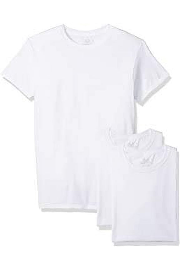 Men's 5-Pack Crew Neck T-Shirt, White, X-Large