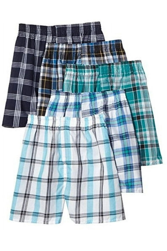 Men's 5-Pack Plaid Boxer Shorts Boxers Underwear L