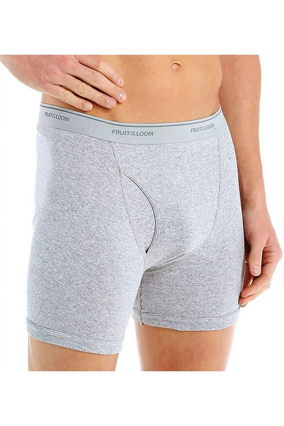 Men's 5 Pack Traditional Fly Assorted Boxer Briefs 100% Cotton Underwear 5XL