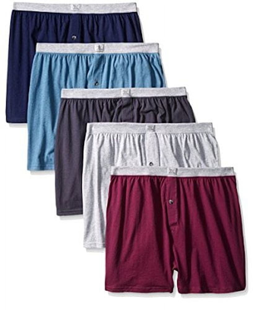 Fruit of the Loom Men's 5Pack Knit Boxer Shorts Boxers Cotton Underwear ...