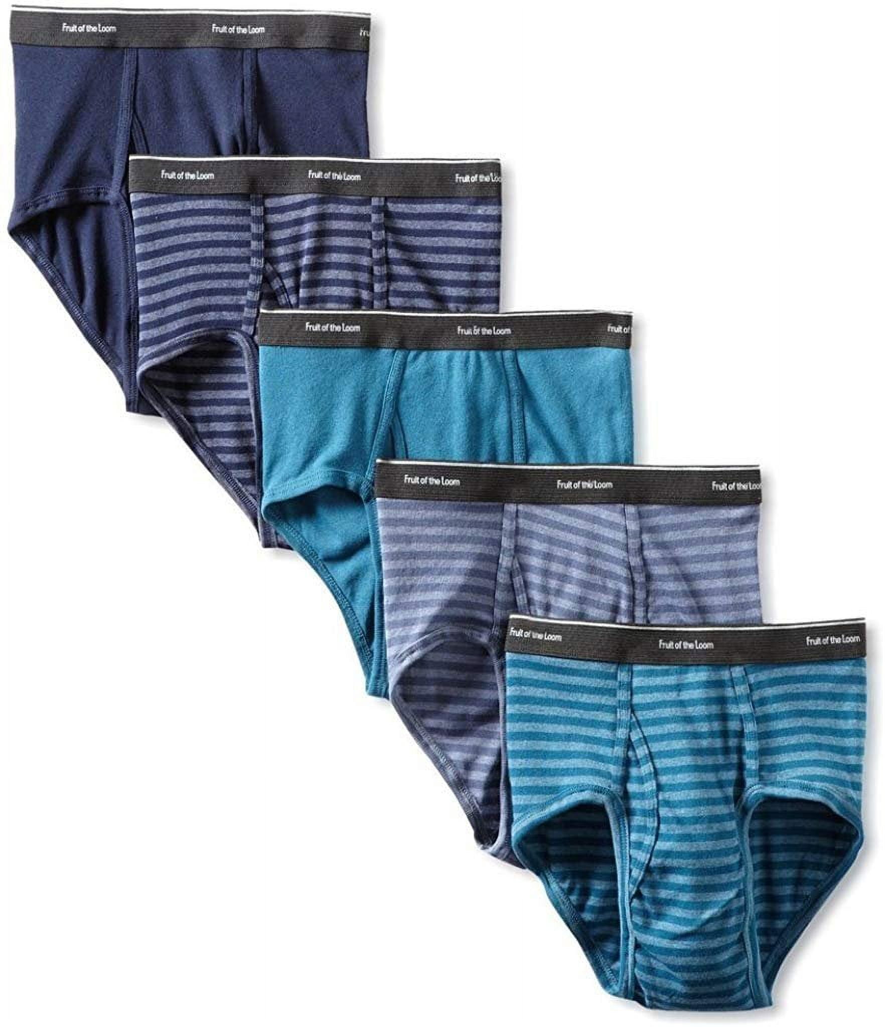 Fruit of the Loom Men's 5Pack Stripes & Solids Briefs Underwear, 3XL ...
