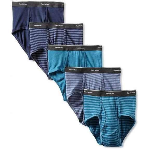 Fruit of the Loom Men's 5Pack Stripes & Solids Briefs Underwear, L