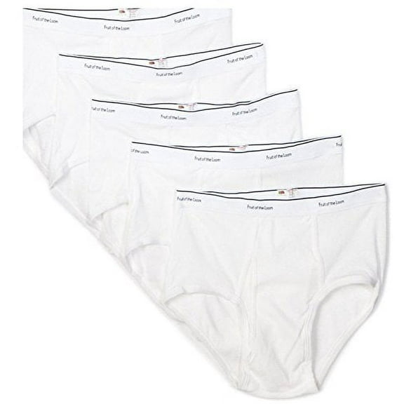 Fruit of the Loom Men's 5Pack White Briefs Underwear, XL