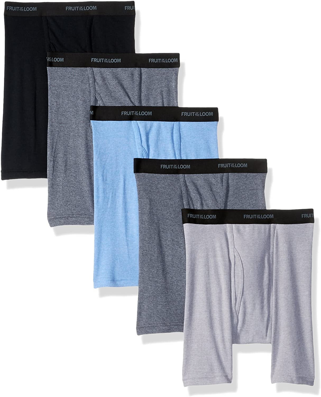 Fruit of the Loom Men's 5pk Beyond Soft Boxer Brief, assorted