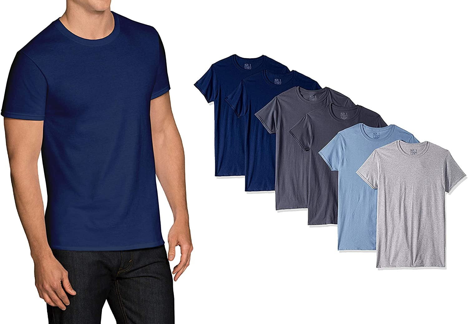 Fruit of the Loom Men's 6-Pack Tag Free Shortsleeve Crew T-Shirts ...
