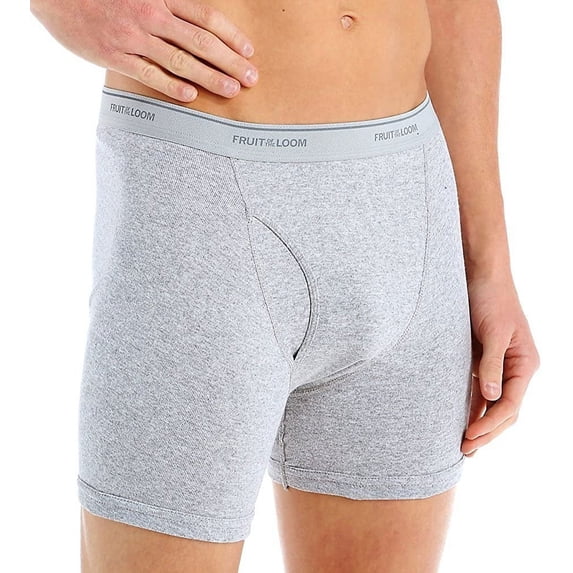 Fruit of the Loom Men's 6 Pack Traditional Fly Assorted Boxer Briefs 100% Cotton Underwear,2X-Large