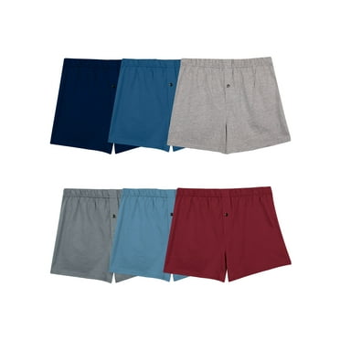 Fruit of the Loom Men's Knit Boxers - Relaxed Fit, Soft Cotton, Moisture-Wicking, 6-Pack, S-5XB
